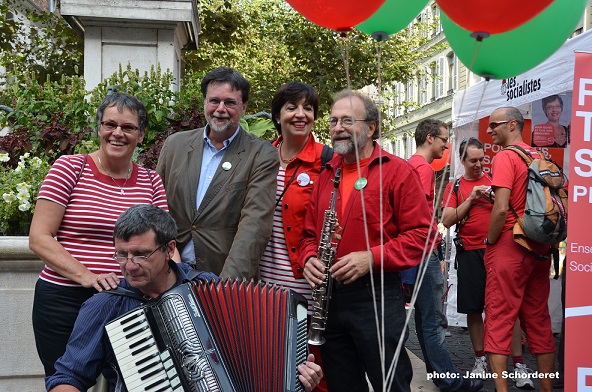 Liliane Maury Pasquier, Robert Cramer, Maria Roth Bernasconi, Michel Borzykowski & Patrice Mugny, Place du Molard septembre 2011